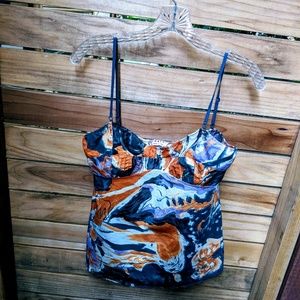 Marni Orange and Grey Print Camisole, size 3